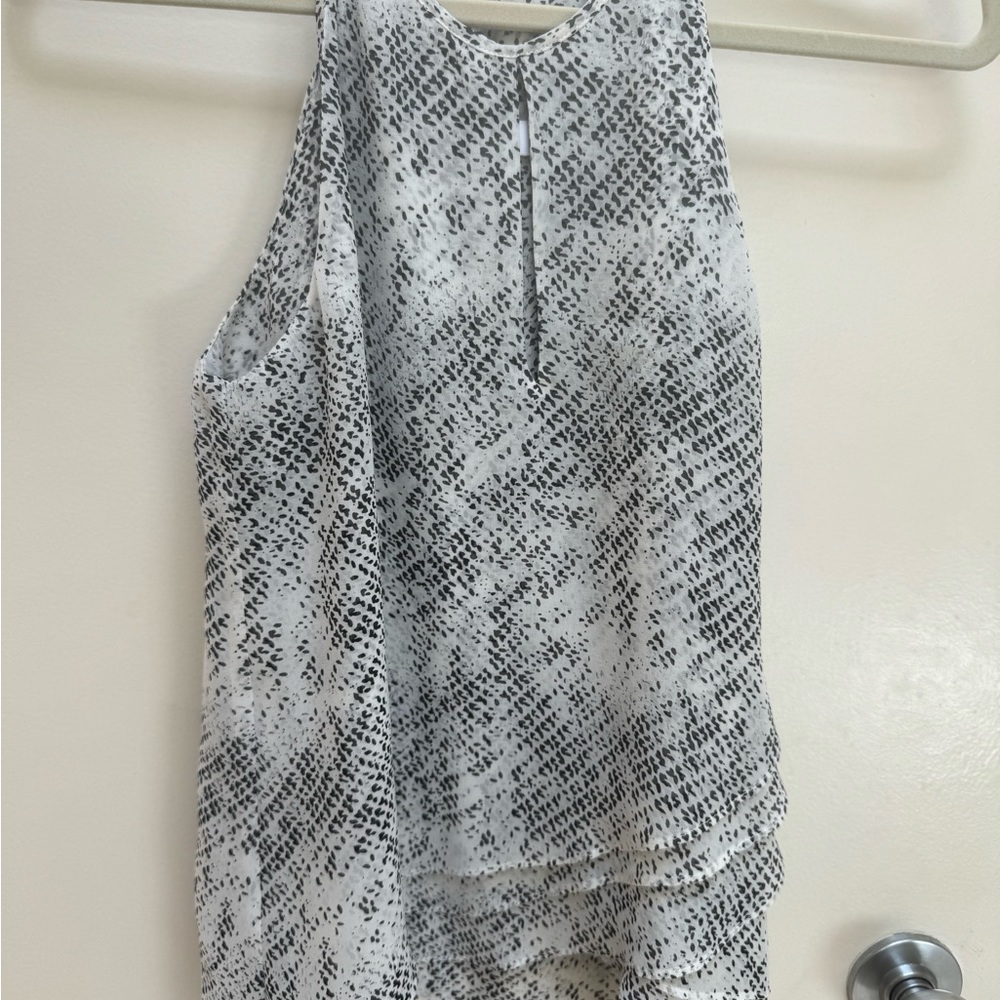 Parker black and white silk tank top size xs